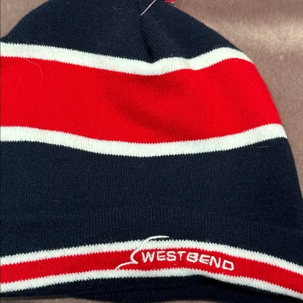 Melonwear Minnesota Twins Knit Red & Blue Beanie hat with Pom